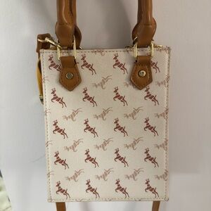 Stylish Cream and Brown Patterned Women's Bag